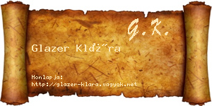 Glazer Klára névjegykártya