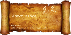 Glazer Klára névjegykártya